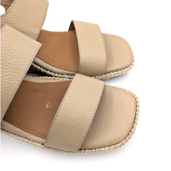 SoftWalk Hartley Espadrille Wedge Sandal Women's Leather Beige Size US9M EU40 - Picture 9 of 12